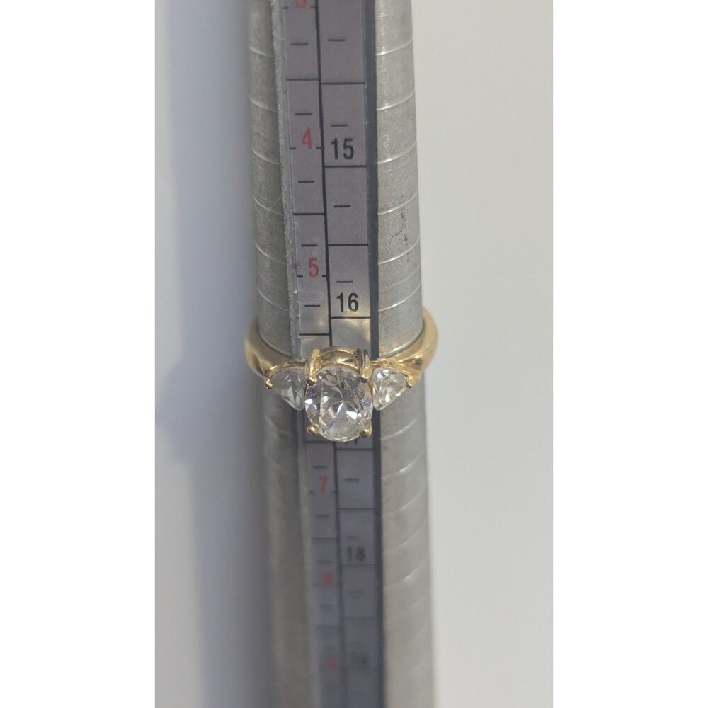 10k Gold Size 6 Engagement Ring With Cz Or Diamonds Oval Cut - Picture 3 of 8